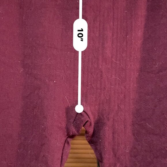 Faded Glory Burgundy Ribbed Leggings - L - 30" Waist, 24" Inseam - Picture 9 of 10